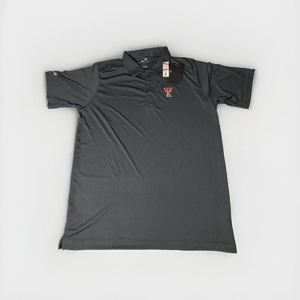 NWT Antigua Texas Tech Red Raiders Men’s Large Gray Polo Embroidered Logo